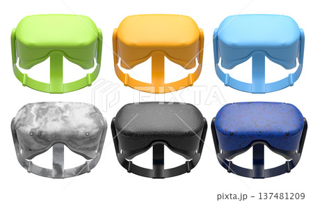 Virtual reality glasses and headset isolated on white background with clipping path Virtual reality glasses and headset isolated on white background with clipping path 137481209