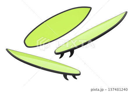 Set of surfboard for summer surfing on surf board on white background. Set of surfboard for summer surfing on surf board on white background. 137481240