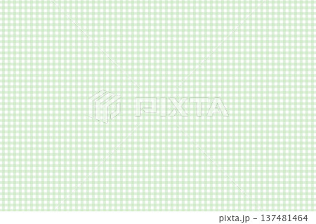 パステルグリーンの目が細かいギンガムチェック柄の背景素材 137481464