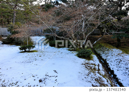 雪の修学院離宮の庭 雪の修学院離宮の庭 137481540