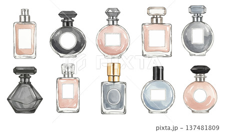 香水瓶と香水のセット 137481809