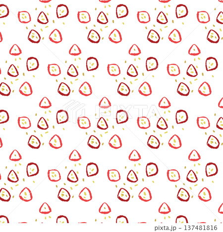 赤唐辛子(輪切り)のシームレスパターン背景イラスト(散らし) 赤唐辛子(輪切り)のシームレスパターン背景イラスト(散らし) 137481816