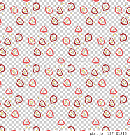 無縫圖案背景插圖，紅色辣椒（切片）（散落） 137481816