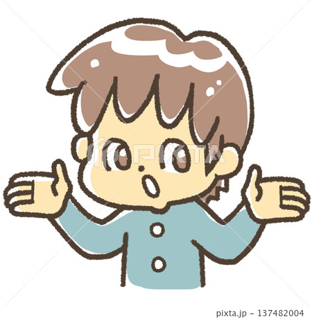 両手を広げている学ランの少年 137482004