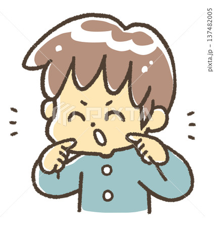 お茶らけている学ランを着た少年 137482005