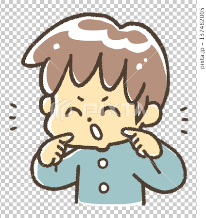 A boy wearing a school uniform having fun A boy wearing a school uniform having fun 137482005