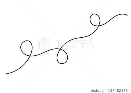 Simple hand drawn spiral line element, abstract curved stroke vector illustration isolated on white . 137482175