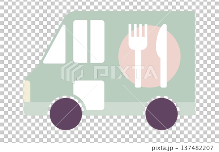 優しい色のフードデリバリートラック 137482207