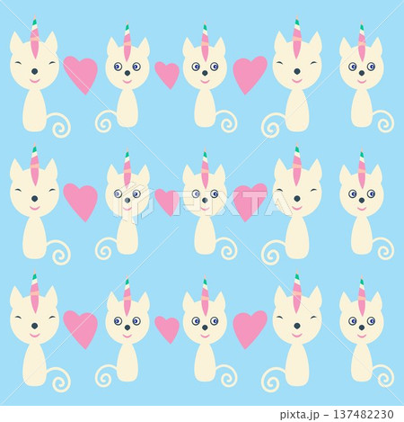 Cat-unicorn seamless pattern. It is located in 137482230