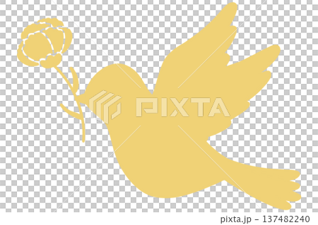 Mother's Day Bird Carnation Silhouette Yellow 137482240