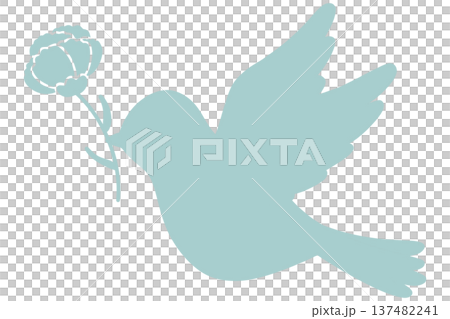 Mother's Day Bird Carnation Silhouette Mint Green 137482241