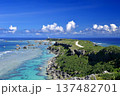 宮古島の観光名所・東平安名崎の断崖と青い海 137482701