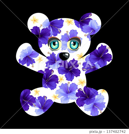 トロピカルで可愛いクマのイラスト素材, トロピカルで可愛いクマのイラスト素材, 137482742