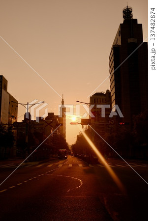 台北101と夕日の都市風景 台北の街並みと夕焼け 台北101と夕日の都市風景 台北の街並みと夕焼け 137482874