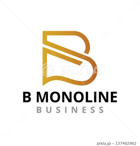 Minimal Geometric B Monoline Business Logo Minimal Geometric B Monoline Business Logo 137482902
