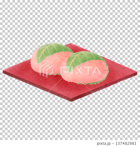 Sakuramochi Japanese sweets Spring Sakuramochi Japanese sweets Spring 137482981