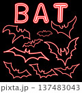 Red Bat Neon. Red Bat Icon Line Neon. Red Bat Neon Signboard Icon. Red Bat Neon Icon. Neon Red Bat Outline Icon. Vector illustration. Elements for design. Flat design. 137483043
