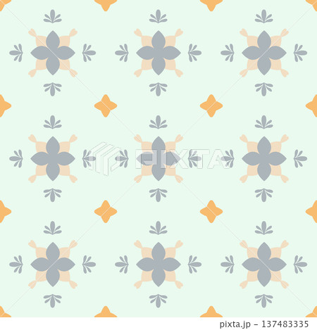 Seamless Scandinavian Slavic Floral Pattern with Small Diamond Accent. Mint and Gray Vector Background Seamless Pattern for Textile Print, Fabric, Wallpaper, Wrapping Paper and Surface Design Seamless Scandinavian Slavic Floral Pattern with Small Diamond Accent. Mint and Gray Vector Background Seamless Pattern for Textile Print, Fabric, Wallpaper, Wrapping Paper and Surface Design 137483335