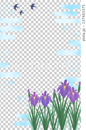 鳶尾花與清涼水彩背景 1_直式版 鳶尾花與清涼水彩背景 1_直式版 137483375