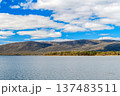 Lake Wartook reservoir landscape with rolling hills and dramatic clouds, Grampians National Park 137483511