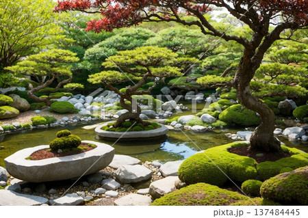 清潔感のある日本庭園 137484445