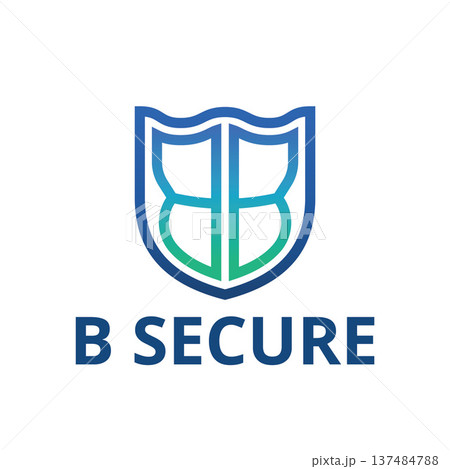 Monoline Modern Security Shield Line Logo 137484788