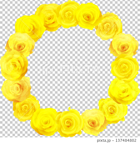 Round frame of yellow roses Round frame of yellow roses 137484802
