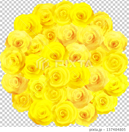 一束圓形的黃色玫瑰 137484805