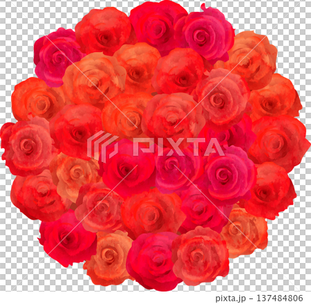 一束圓形紅玫瑰 137484806