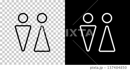 シンプル三角形の抽象トイレアイコン シンプル三角形の抽象トイレアイコン 137484850