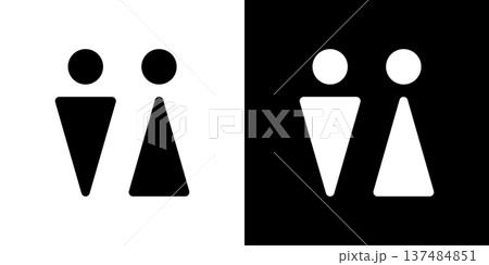シンプル三角形の抽象トイレアイコン シンプル三角形の抽象トイレアイコン 137484851