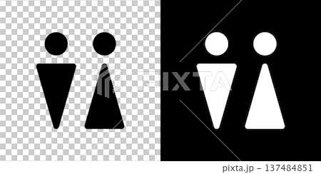 シンプル三角形の抽象トイレアイコン シンプル三角形の抽象トイレアイコン 137484851
