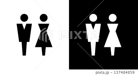 おしゃれな紳士・婦人のトイレアイコン 137484859