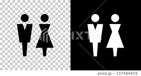おしゃれな紳士・婦人のトイレアイコン 137484859