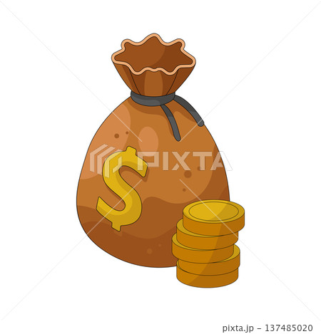 Illustration of money bag 137485020