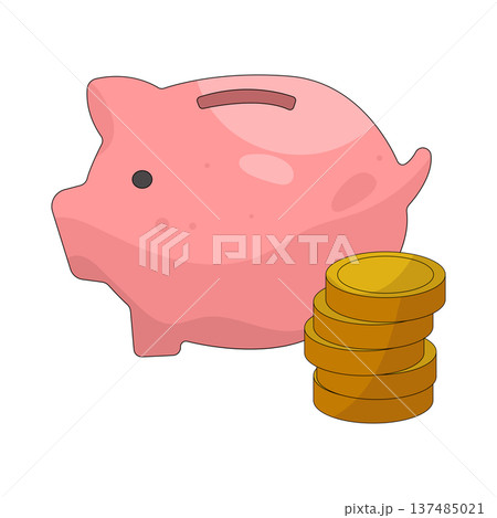 Illustration of piggy bank 137485021