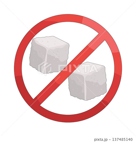 Illustration of no sugar symbol Illustration of no sugar symbol 137485140