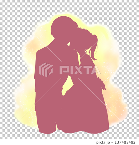孕婦和她伴侶的剪影 孕婦和她伴侶的剪影 137485482
