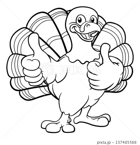 Turkey Thanksgiving Cartoon Bird Christmas Mascot 137485568
