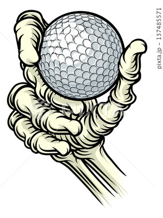 Skeleton Grim Reaper Hand Golf Sports Team Mascot Skeleton Grim Reaper Hand Golf Sports Team Mascot 137485571