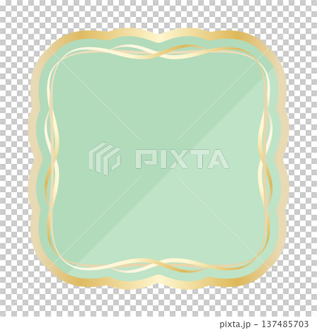 Mint and gold frame with luxurious lines Mint and gold frame with luxurious lines 137485703