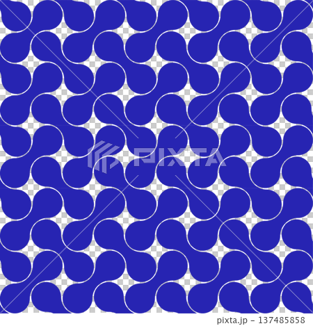 藍色現代葫蘆形圖案布料，相容於Swatch色卡 137485858