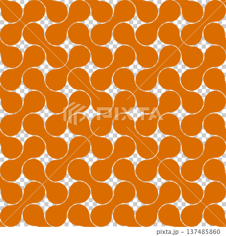 現代葫蘆形圖案布料，橘色（相容於Swatch色卡） 137485860