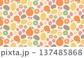 春のフルーツパターン背景｜いちご・レモン・キウイ・デコポン・さくらんぼ 137485868