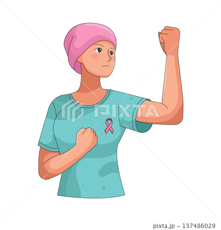 Illustration of breast cancer patient Illustration of breast cancer patient 137486029
