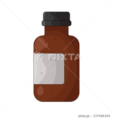 Illustration of medicine syrup bottle 137486104