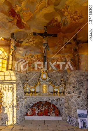 Calvary Banska Stiavnica depicting crucifixion and purgatory Calvary Banska Stiavnica depicting crucifixion and purgatory 137486306