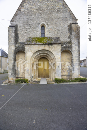 Eglise Saint Christophe Romanesque architecture in Bengy sur Craon France Eglise Saint Christophe Romanesque architecture in Bengy sur Craon France 137486316