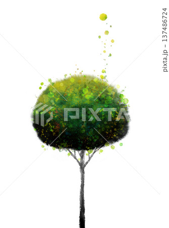 tree on watercolor painting tree on watercolor painting 137486724