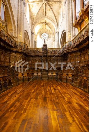 Cathedral choir stalls in Santo Domingo de la Calzada Cathedral choir stalls in Santo Domingo de la Calzada 137486977